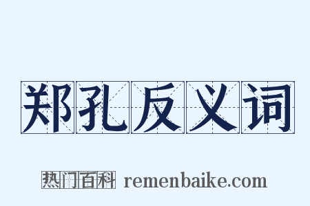 郑孔反义词是什么意思的图片